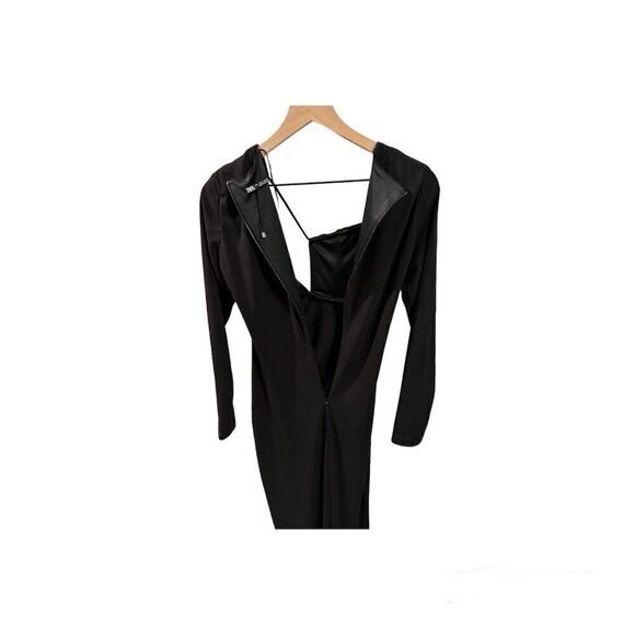 Zara NWOT Evening Semi Cut Out Ruched Size M Long Dress - Picture 6 of 6